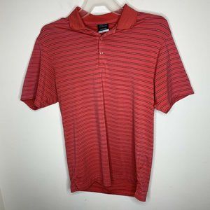 Nike Golf Mens S Pink Striped Short Sleeve Polo